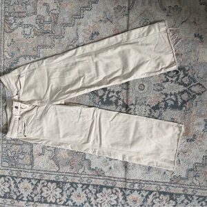 AG Denim Cream Straight-Leg Pants